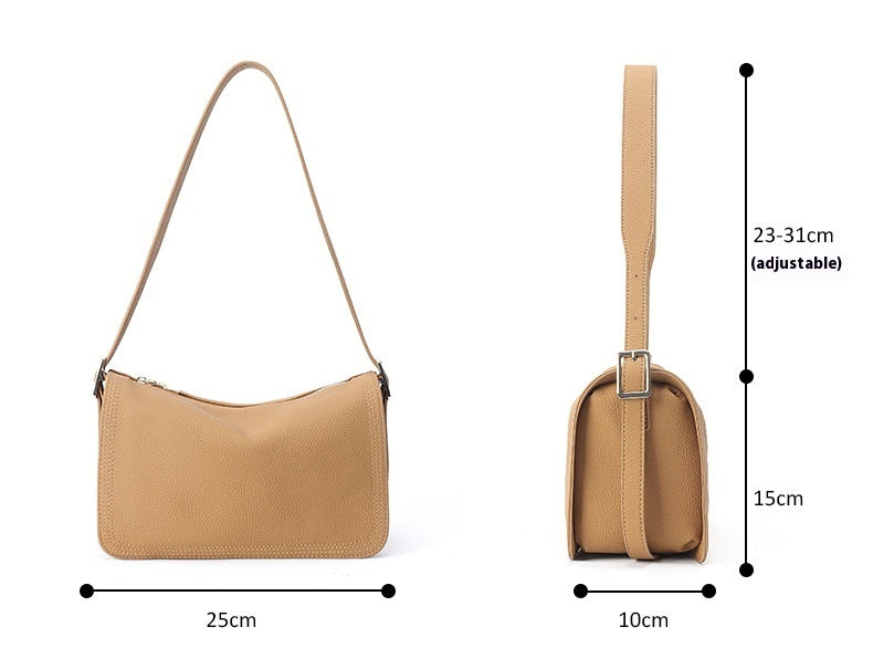 Sac à bandoulière grande capacité en cuir de vachette première couche pour femme