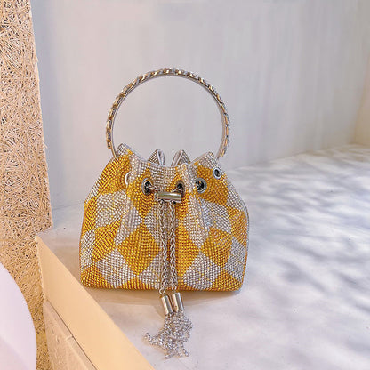 Tassel Shiny Diamond RhinestonesBucket Bag