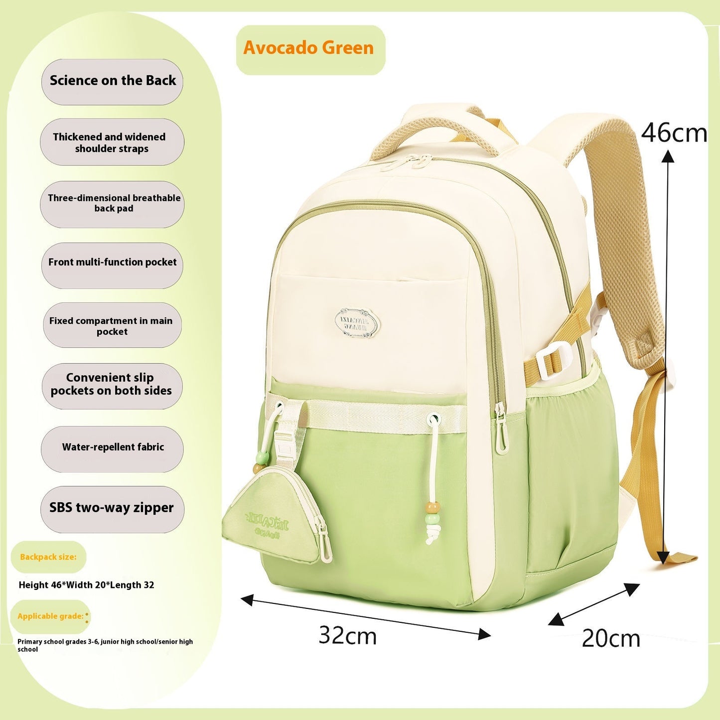 Student Backpack Burden Reduction Large Capacity Spine Protection