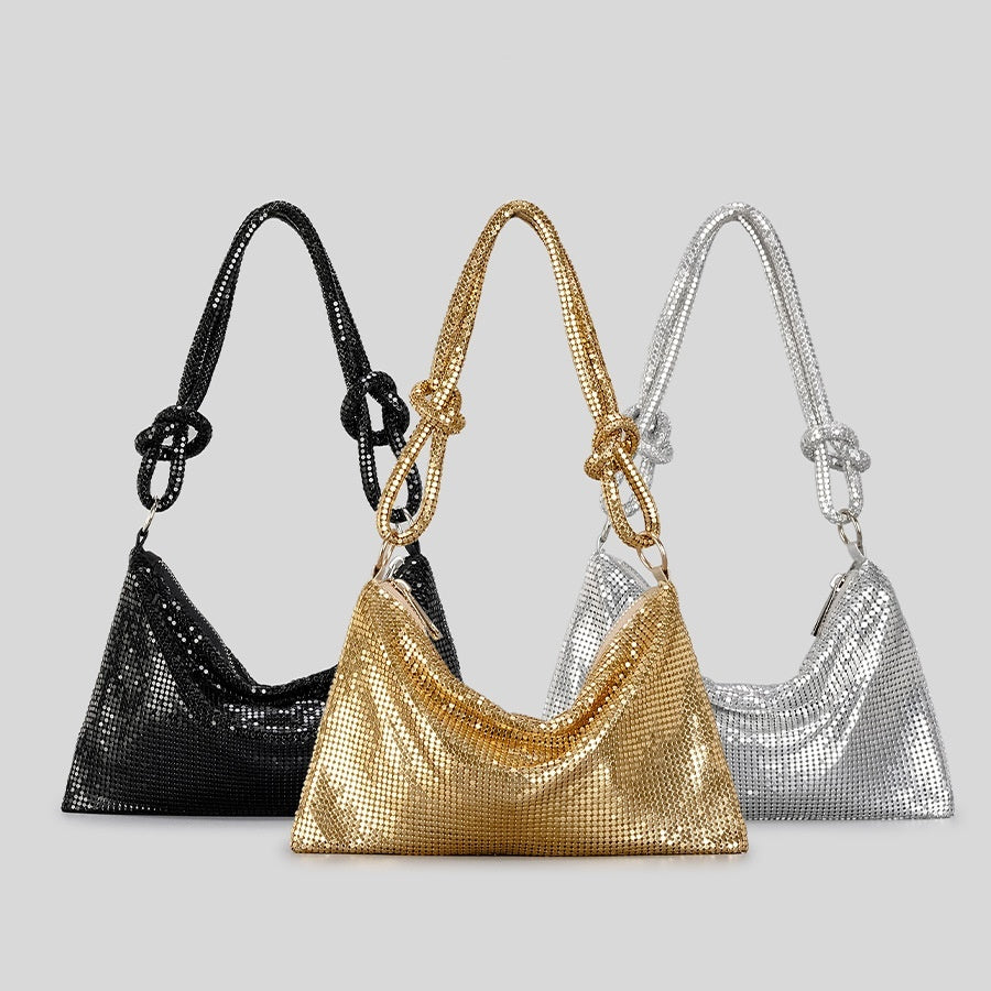 Aluminum Sheet Underarm Women's Bag Fashion High Sense Metal Sequins