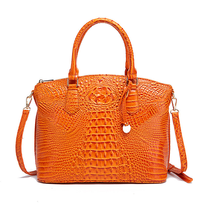 Sac messager portable à motif crocodile rétro pour femme