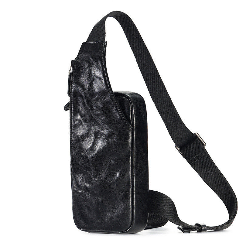 Bolso bandolera de piel curtida vegetal para hombre