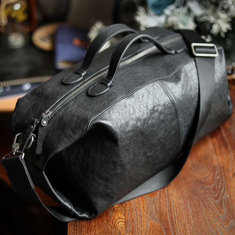 Bolsa deportiva ligera y suave de piel para fitness para hombre con gran capacidad