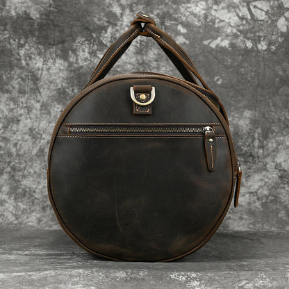 Sac à main en cuir véritable pour homme Sac de voyage vintage en cuir Crazy Horse