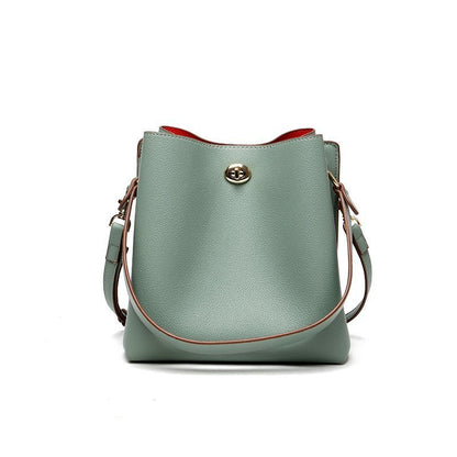 Sac seau messager tendance couleur unie pour femme