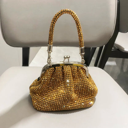 Sac messager à bandoulière en strass pour femme