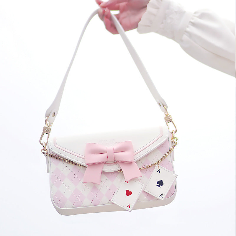 One Shoulder Bag With Lolita Bow Diagonal Cross Bag For Women