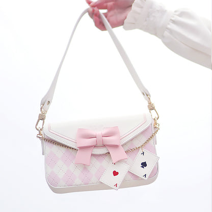 One Shoulder Bag With Lolita Bow Diagonal Cross Bag For Women