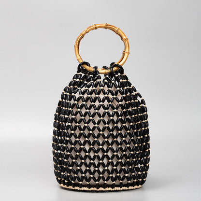 Women's Woven Hollow Bucket Bag Niche