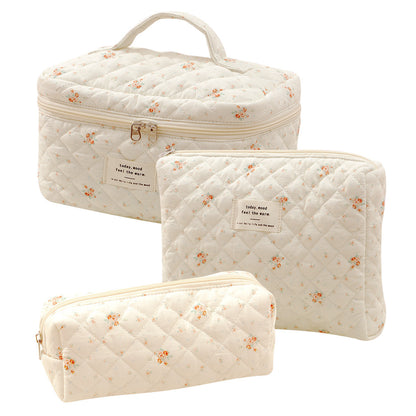 Cotton Cosmetic Bag Portable Toiletry Storage