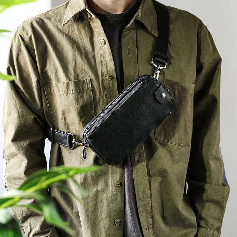 Bolso bandolera informal para teléfono móvil de un solo hombro para hombre