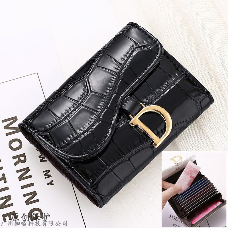 Fashion Personality Cowhide Texture Ladies Card Holder