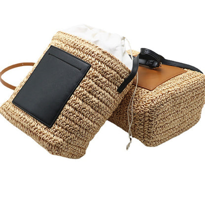 Sac en paille tissé style street fashion messager