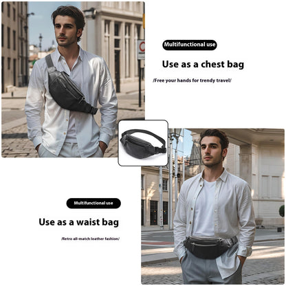 Sac messager en cuir véritable pour homme, sac à bandoulière multifonctionnel en cuir de vachette de première couche