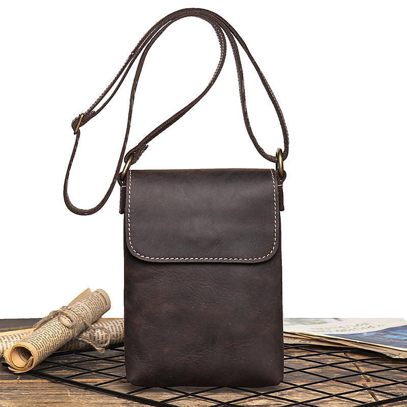 Men's Leather Shoulder Bag Women's Crazy Horse Leather Crossbody