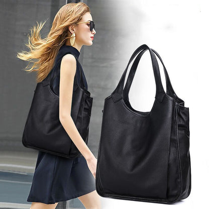 Large Capacity Soft Leather Top Layer Cowhide Fashion All-match Western Style Shoulder Bag