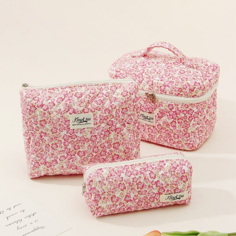 Cotton Cosmetic Bag Portable Toiletry Storage