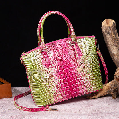 Sac messager portable à motif crocodile rétro pour femme