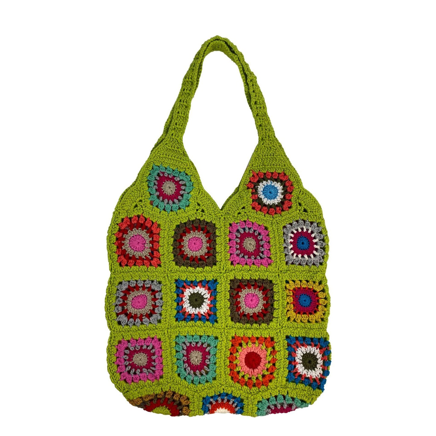 Bolso de mano de un solo hombro con estampado de flores de colores mixtos de estilo étnico