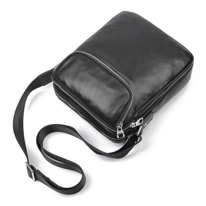 Sac en cuir pour homme Sac à bandoulière simple et pratique pour homme Sac à bandoulière en cuir avec couche de tête Sac messager