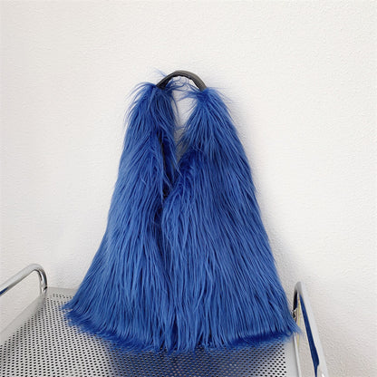 Bolso de mano de felpa con un solo hombro de Water Wool