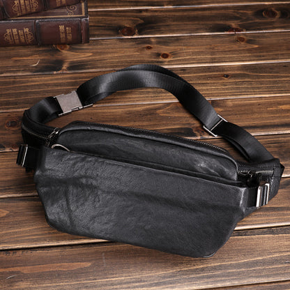 Leather Fanny Pack Multifunctional Sports Oxskin Casual Fashion Crossbody Bag