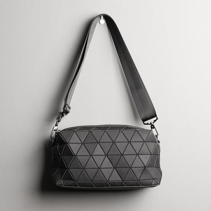 Bolso de hombro de moda para hombres y mujeres, bolso cruzado con patrón geométrico de diamantes