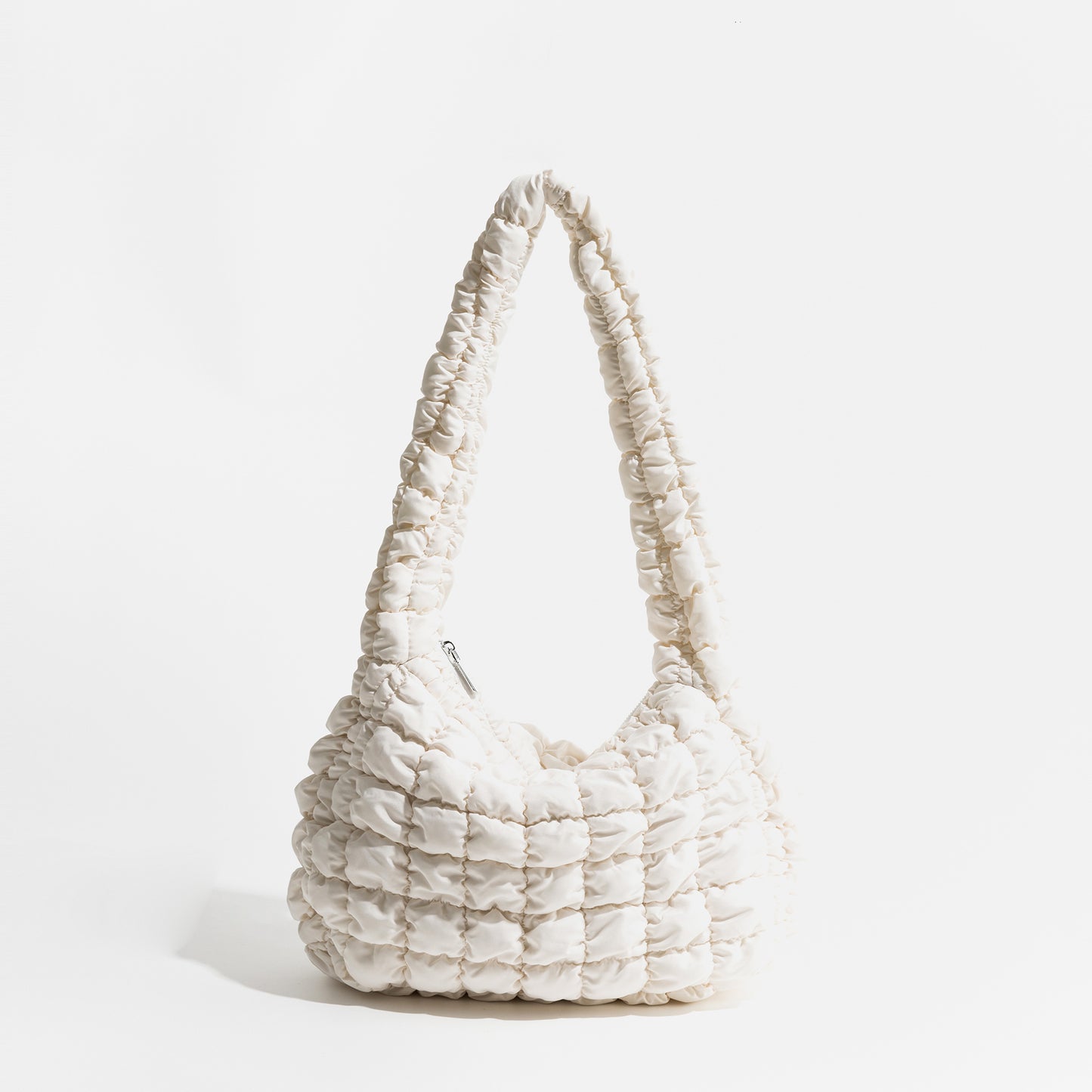 Bolso de hombro acolchado de nailon, tendencia simple, bolso de plumas acolchado para mujer