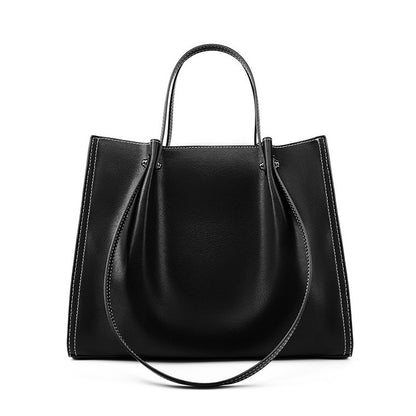 Sac à bandoulière en cuir véritable pour femme, grande capacité, de haute qualité, portable, automne et hiver