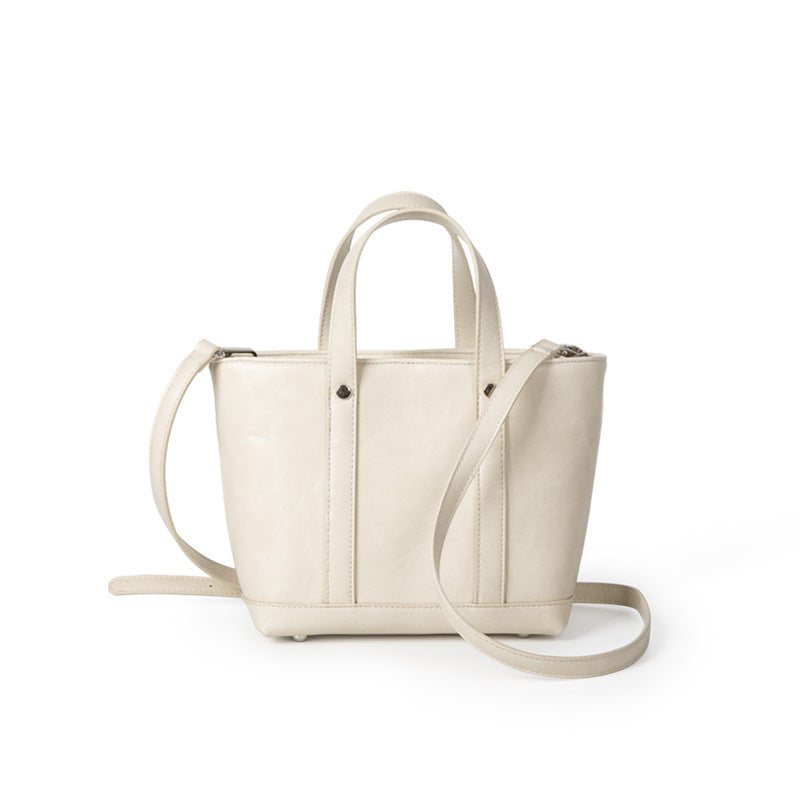 Sac portable en cuir ciré à l'huile, simple et décontracté, de style coréen, grande capacité