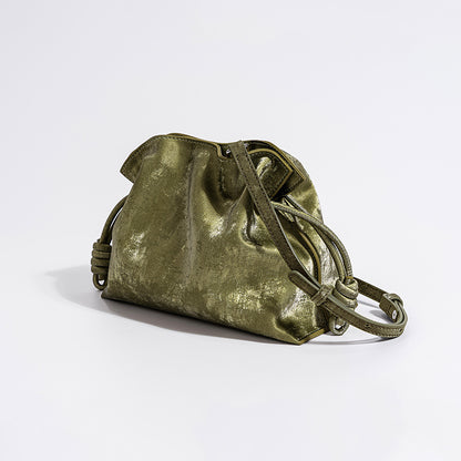 New Chinese Satin Cowhide Drawstring Lucky Bag