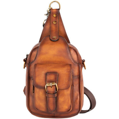 Vintage Leather Men's Chest Bag Messenger