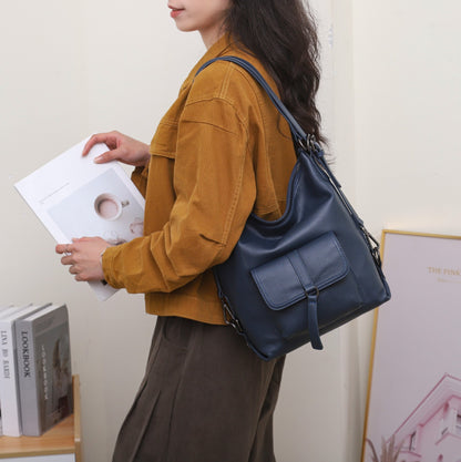 Sac à bandoulière multifonction en cuir de vachette pour femme