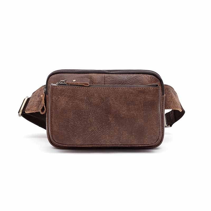 Sac banane pour homme, sac banane décontracté et fonctionnel pour argent et téléphone, sac à bandoulière unisexe pour homme, sac banane en cuir, sac de poitrine pour téléphone