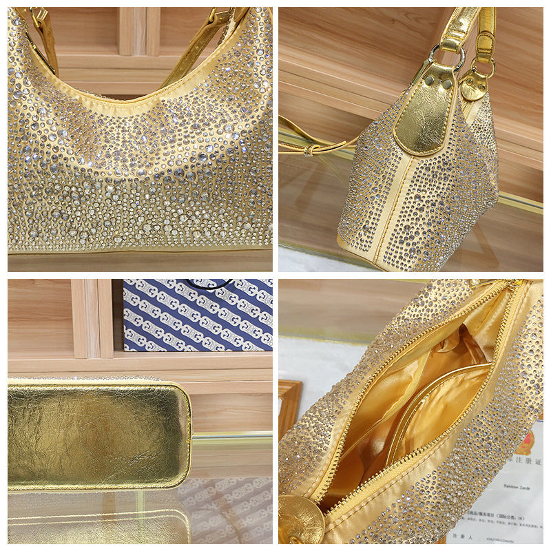 Delicate Rhinestone Women's Bag Dinner Bag Large Capacity Totes