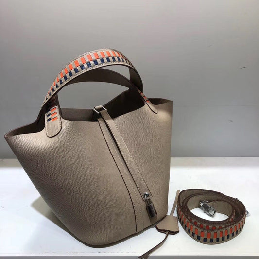 Bolso de mano de cuero con una sola capa y un solo hombro para mujer