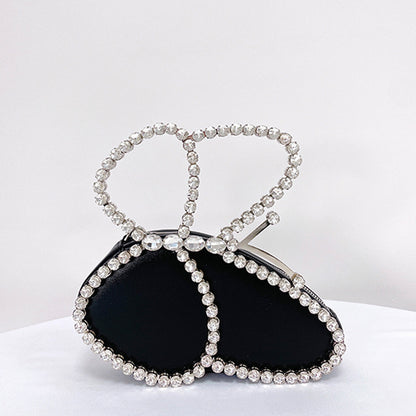 Bolso de mano con mariposas y diamantes de imitación para mujer