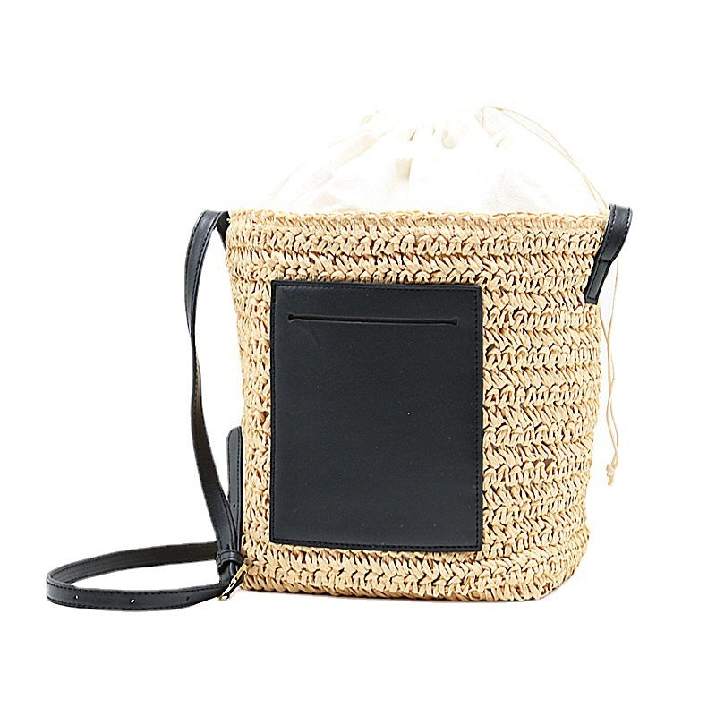 Sac en paille tissé style street fashion messager