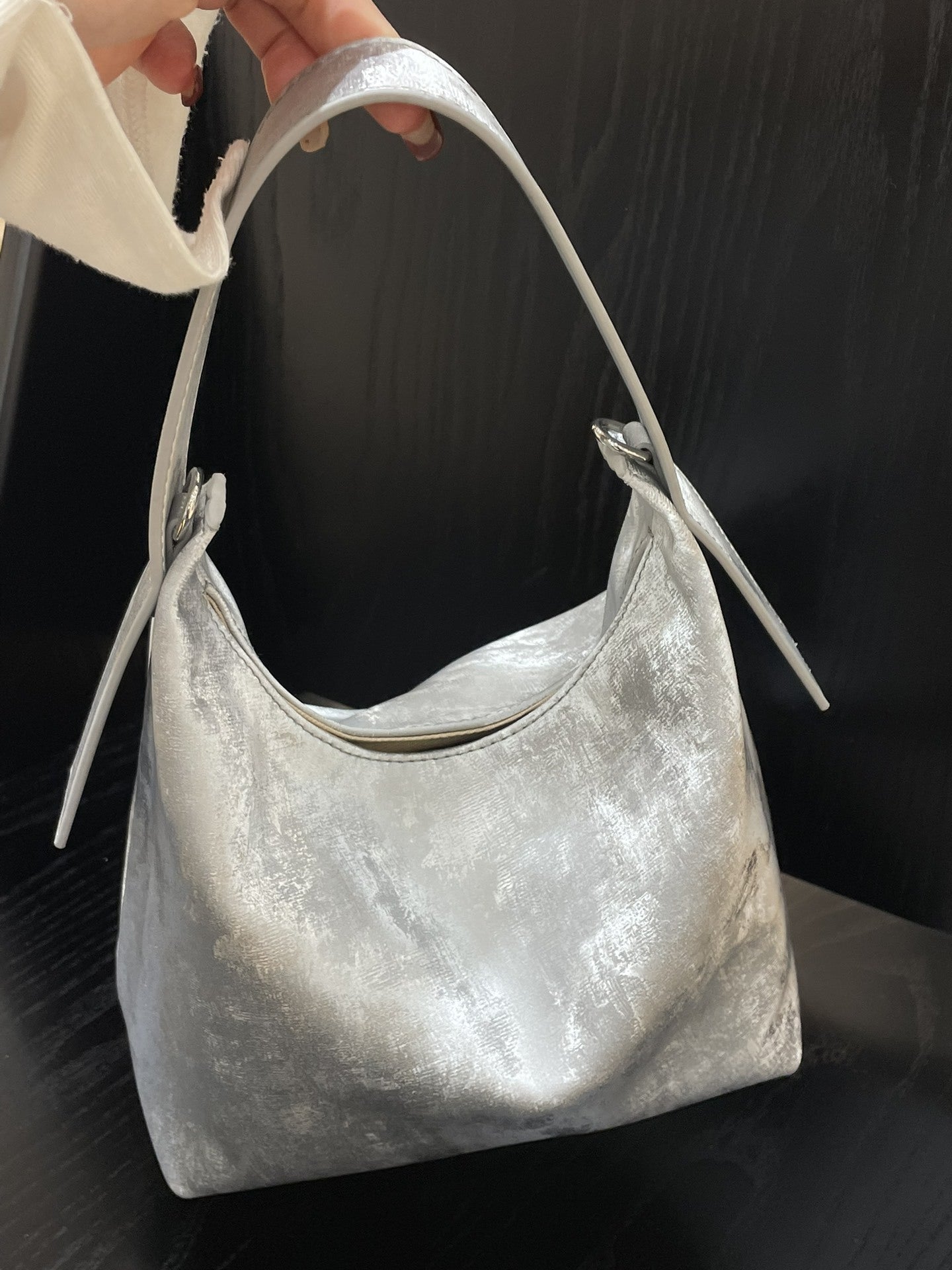 Sac à main en cuir véritable pour femme, tendance, en satin, polyvalent