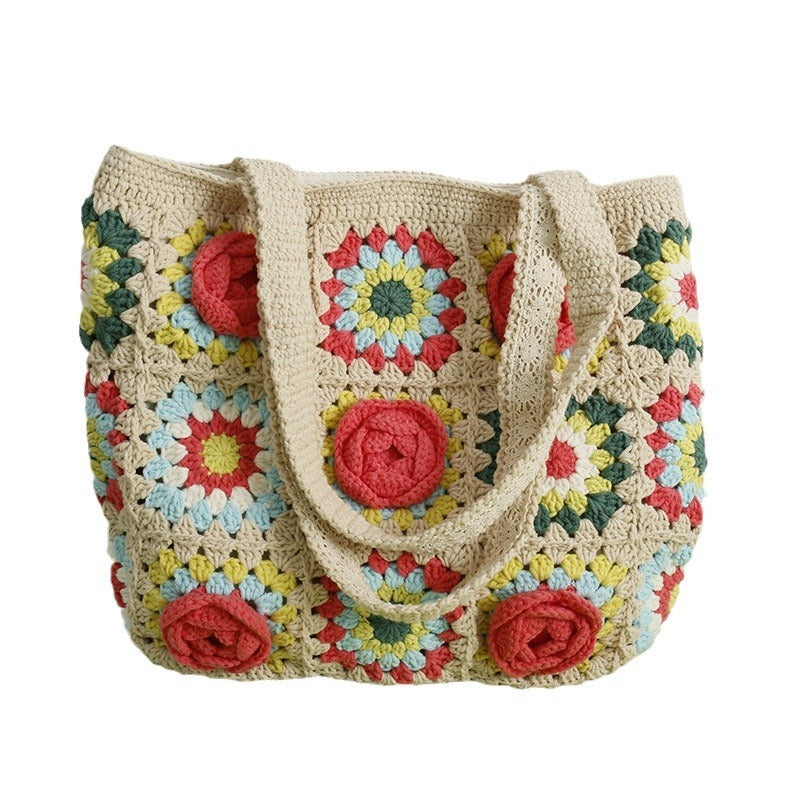 Camellia Series Handmade Women's Woven Bag Shoulder Bag