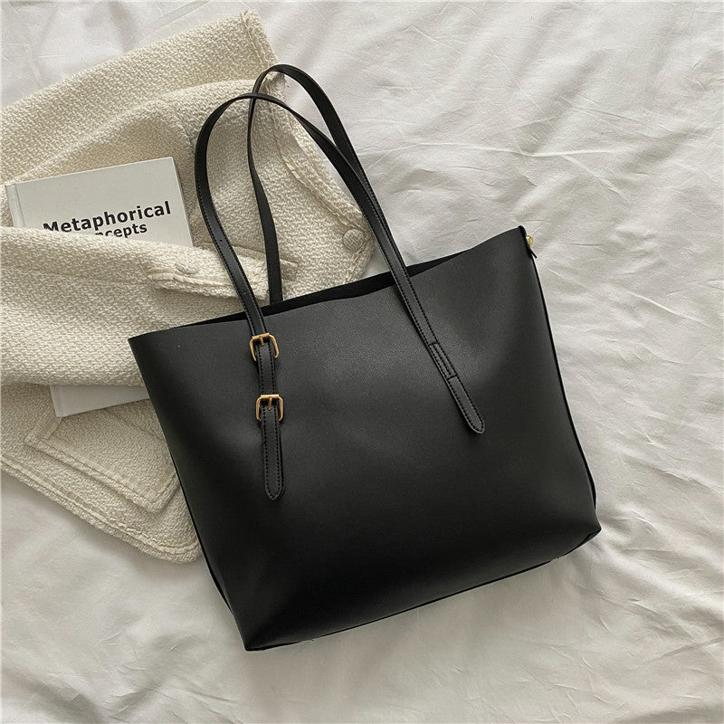 Commuter Bag Work One-shoulder Bucket Bag Autumn And Winter Vintage Tote Bag