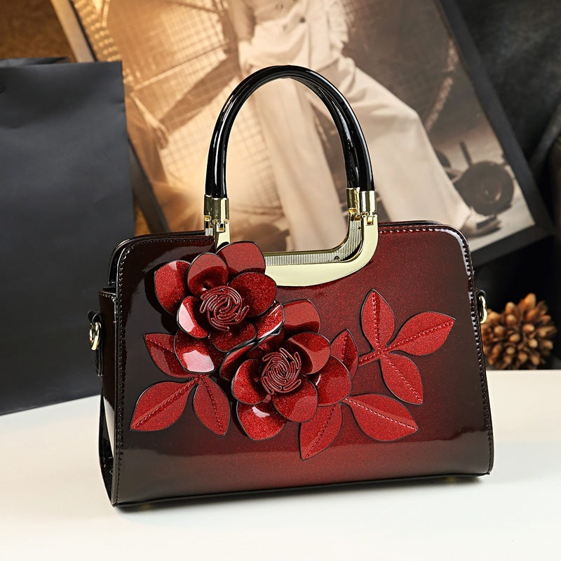 Bolso bandolera de mano con flores y temperamento de hadas