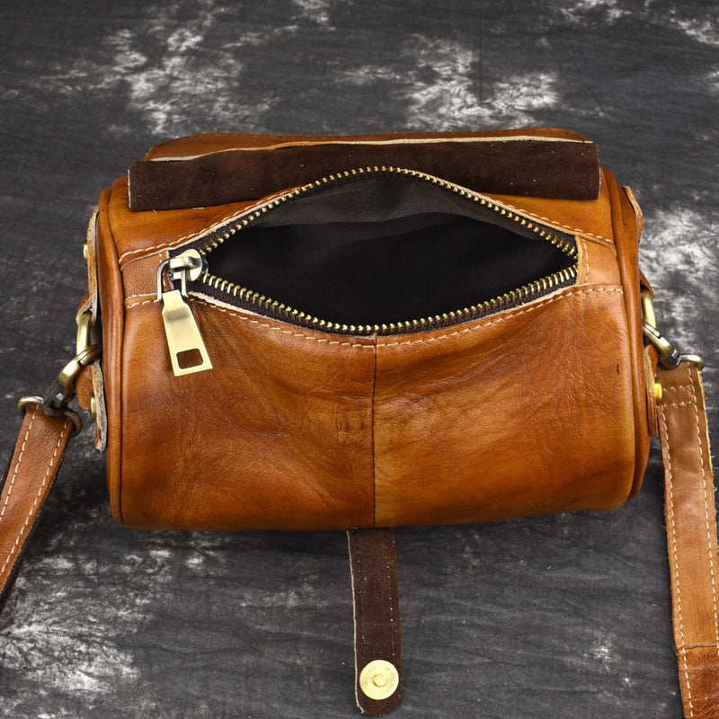 Fashion Retro Small Leather Bag Hand Rubbed Colour Ladies