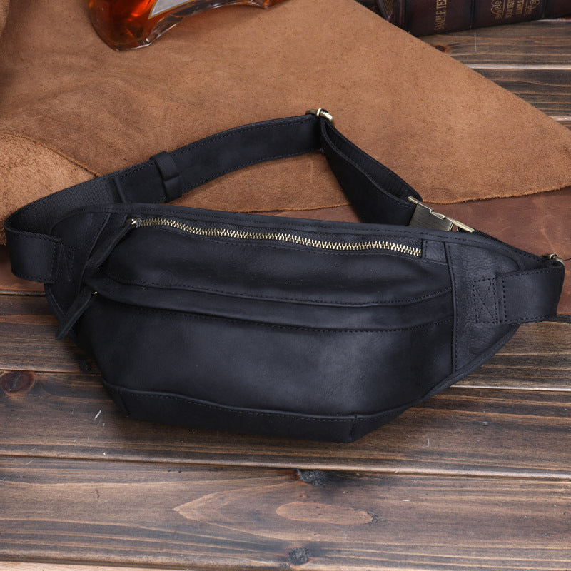 Leather Men's Crossbody Sports Phone Bag