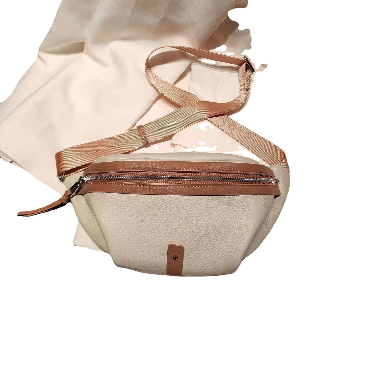 Sac banane en cuir véritable pour femme, simple, élégant et polyvalent, souple