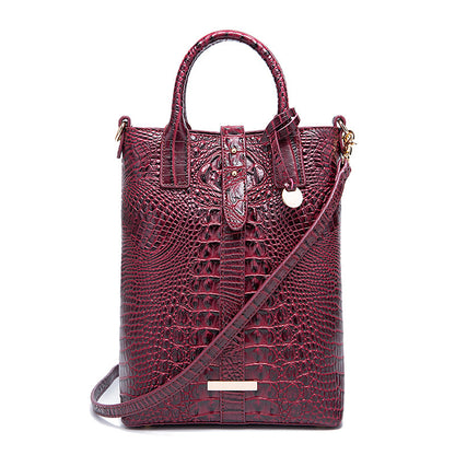 Sac à bandoulière rétro multicolore à motif crocodile concave-convexe pour femme