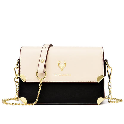 Fashion Color Contrast Deer Head Chain Crossbody Bag