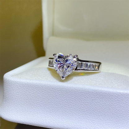 Bague en argent sterling 925 avec moissanite de 3 carats