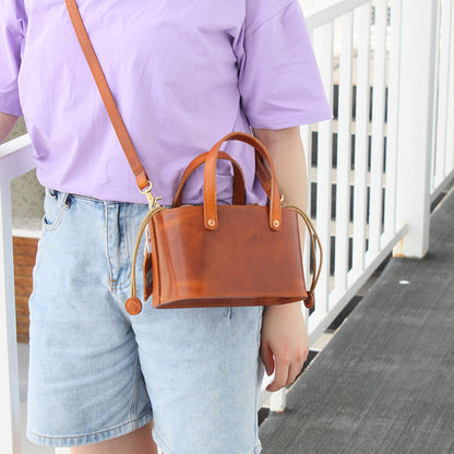 First Layer Vegetable Tanned Cow Skin Vegetable Basket Bag