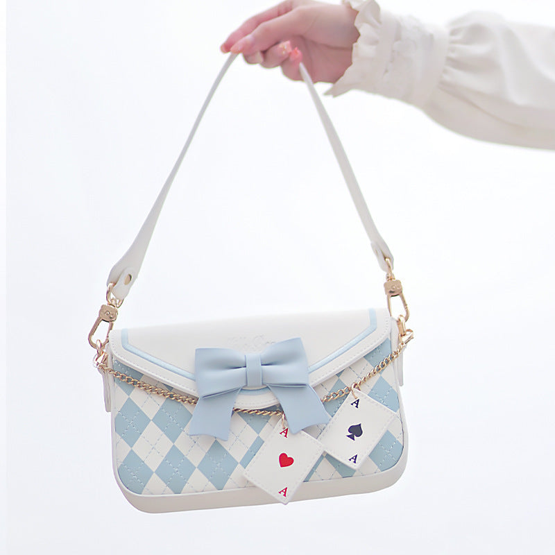 One Shoulder Bag With Lolita Bow Diagonal Cross Bag For Women